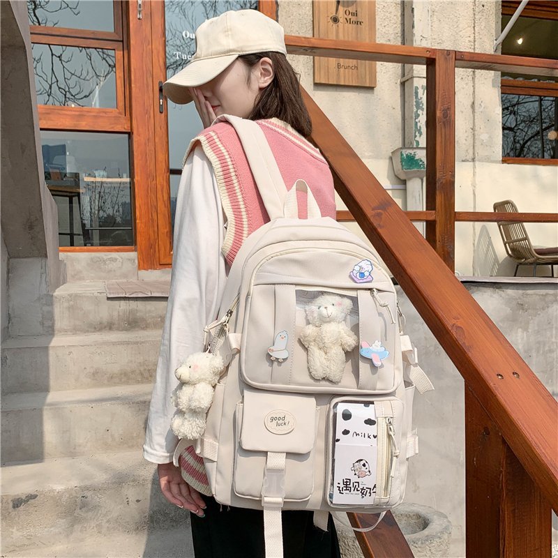 Girls Backpack Multi Pockets New Kawaii Harajuku Cute