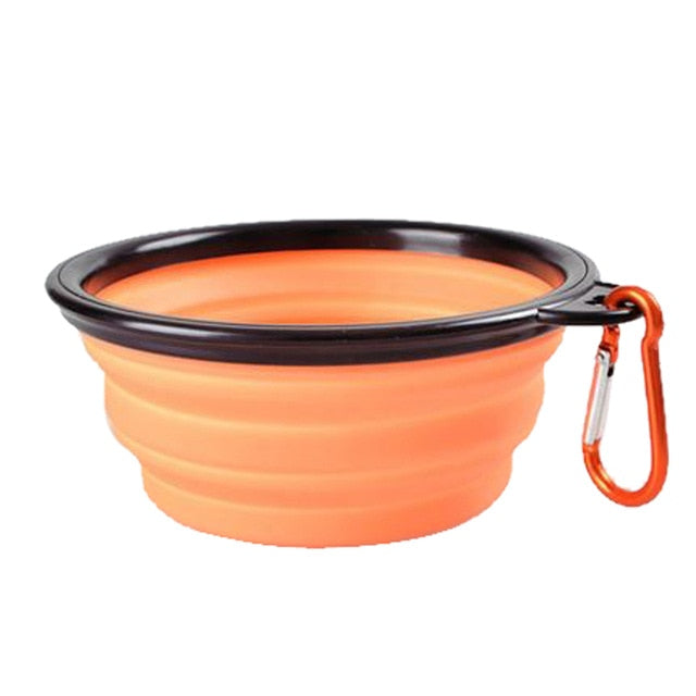 Collapsible Pet Silicone Dog Food Water Bowl Outdoor Camping Travel Portable Folding Pet Supplies Pet Bowl Dishes with Carabiner