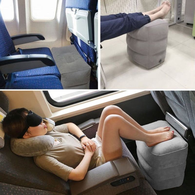 Kids Inflatable Flight Sleeping Pillow On Airplane Car Bus