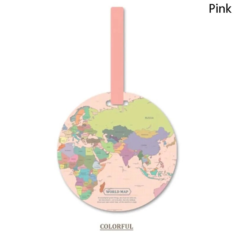 Fashion Map Luggage Tag Women Travel Accessories Silica Gel Suitcase ID Address Holder Baggage Boarding Tag Portable Label