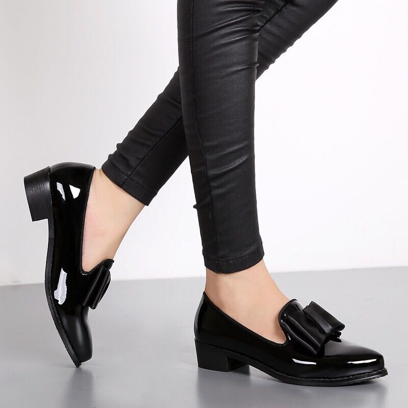 Women Shoes Bowtie/Loafers Patent Leather