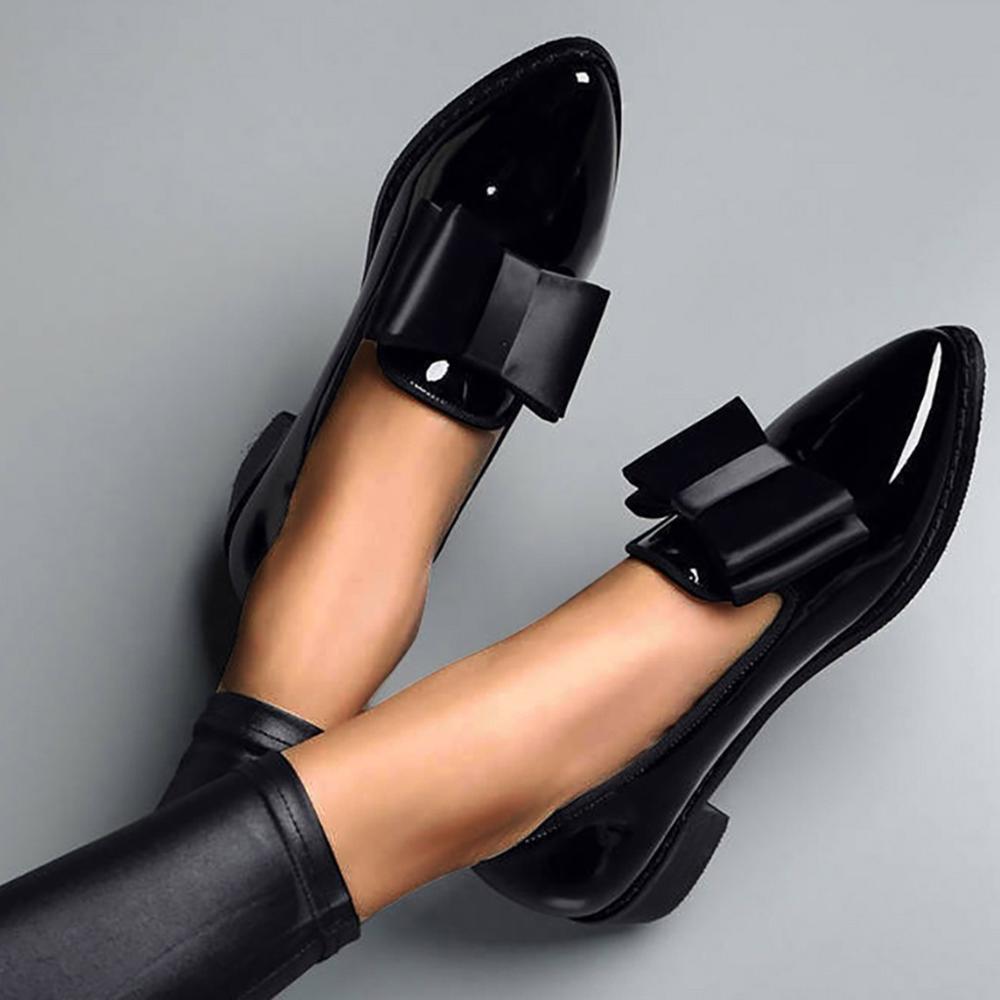 Women Shoes Bowtie/Loafers Patent Leather