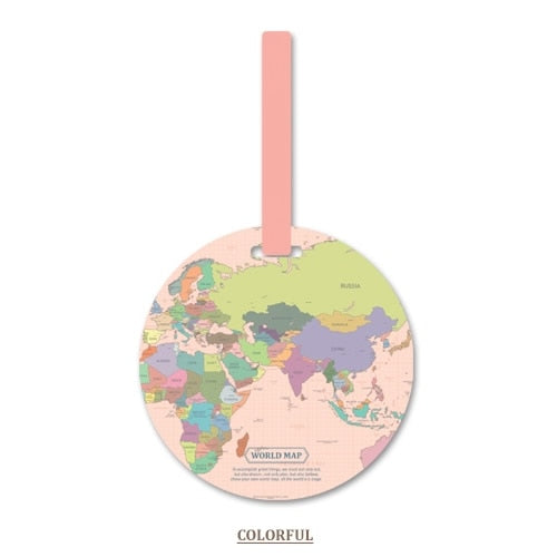 World Map Luggage Tag.
