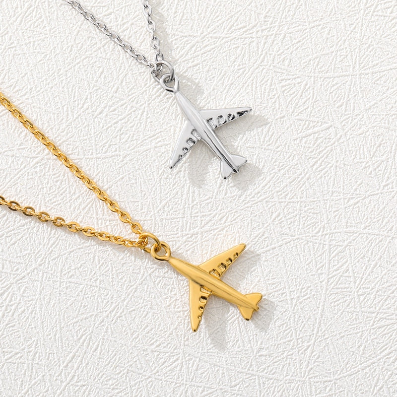 "Bon Voyage" Airplane Necklace Wanderlust Jewelry