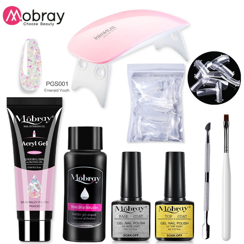 Poly Nail Gel Set With LED Lamp