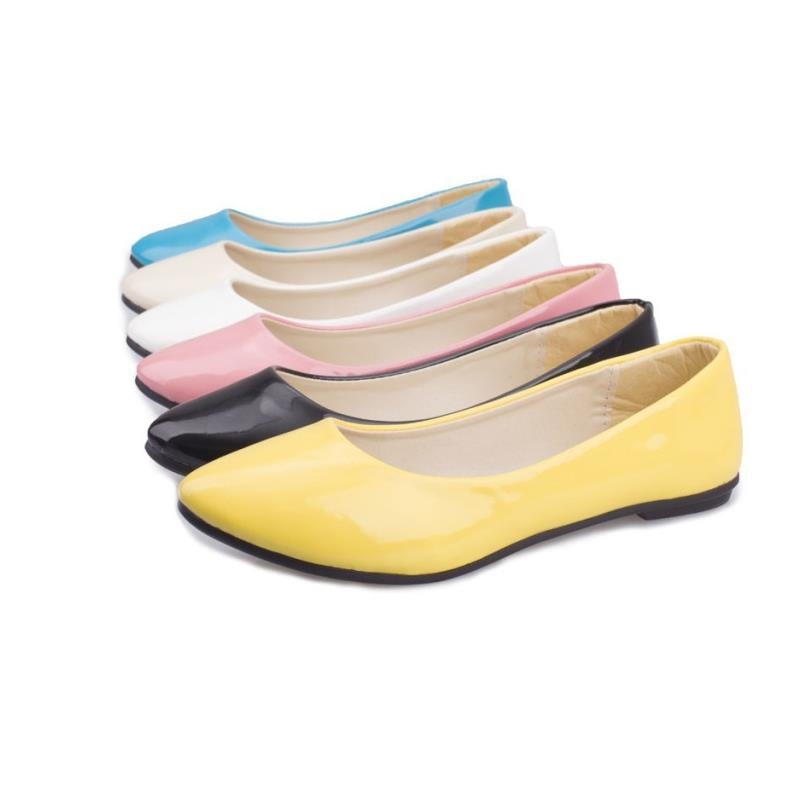 Woman Leather Flat Shoes - Plus Size 35-42