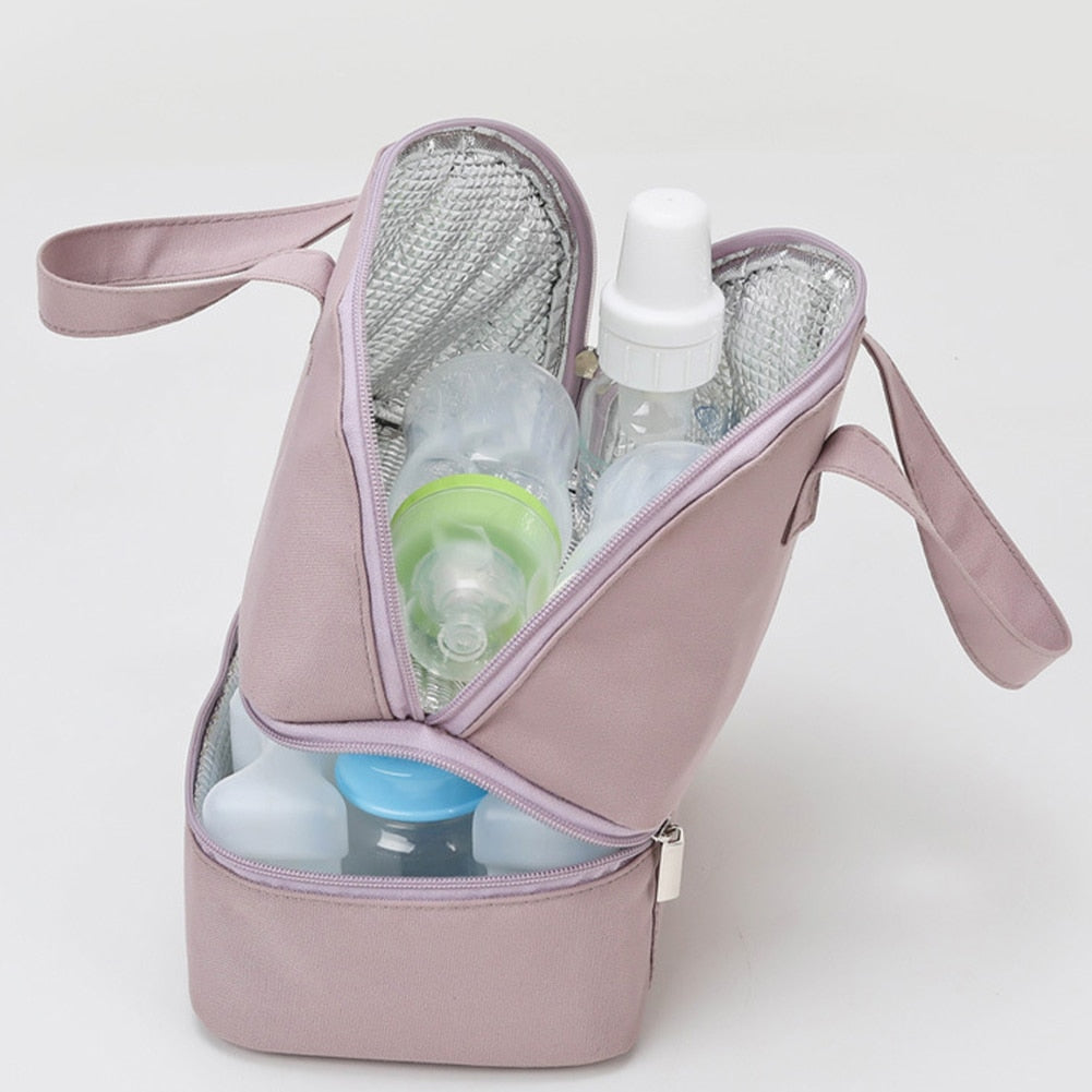 Portable Mother Feeding Bottle Bags Heat Insulation Single Backpack 2 Layer Lunch Bag Leak-proof Milk Cooler Bag