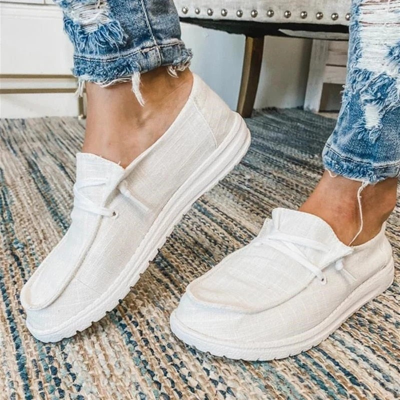 Women Flats Round Toe Slip-on Sneakers
